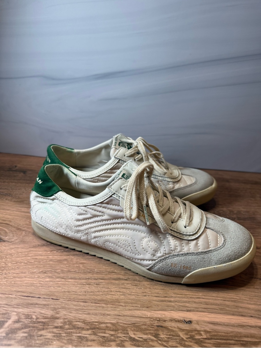 Sam Edelman Talia Sneakers Womens Size 7 White Green Retro Low Top